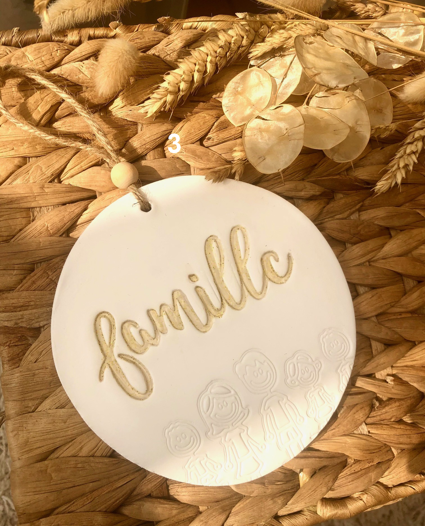Médaillon en argile "Famille"
